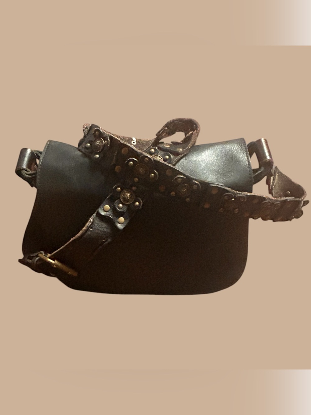Patricia Nash Leather Saddle
Crossbody Bag Floral Strap Rare, EuC